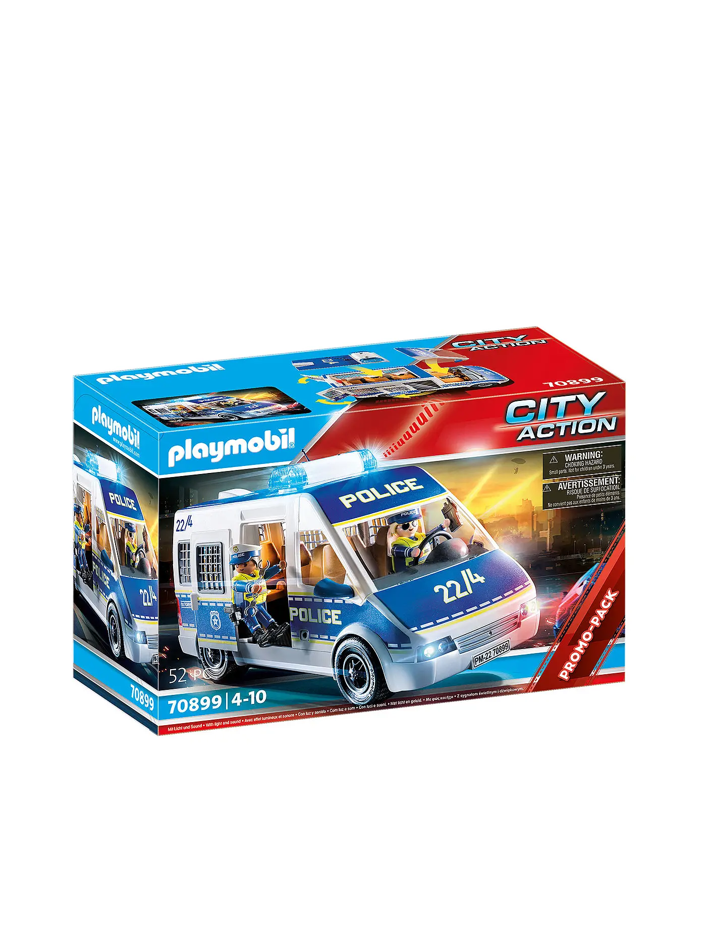 PLAYMOBIL | Polizei-Mannschaftswagen mit Licht und Sound 70899 | 